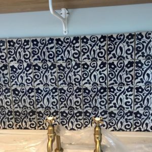 Splash back in our Moroccan tiles