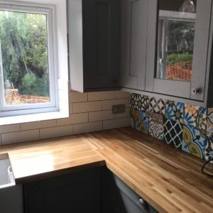 Splash back in our Moroccan tiles