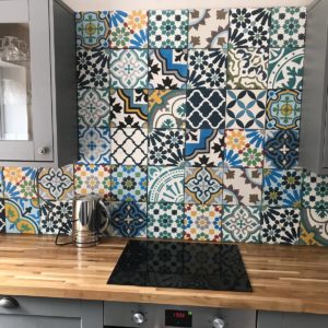 Splash back in our Moroccan tiles